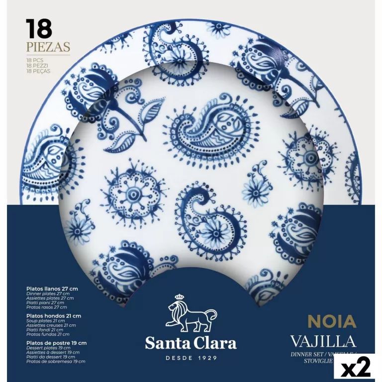 Serviesset Santa Clara Noia 18 Onderdelen Porselein Rond (2 Stuks)