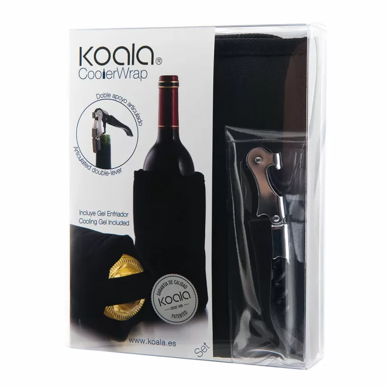 Set van Wijn Accessoires Koala Ac Zwart Metaal 2 Onderdelen