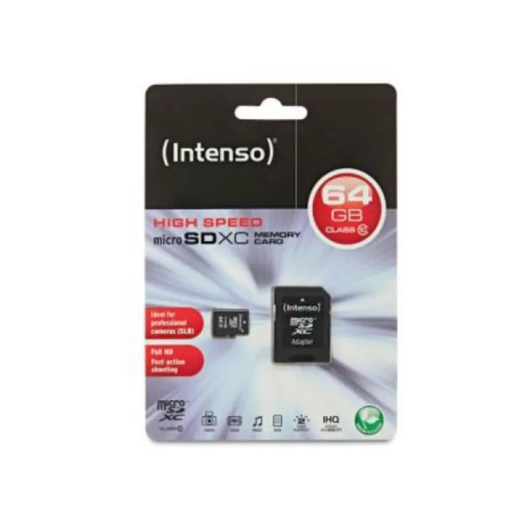 Micro SD geheugenkaart met adapter INTENSO 3413490 64 GB Klasse 10