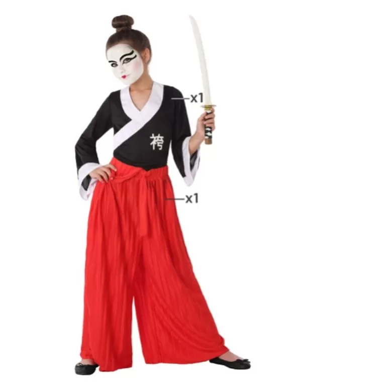Kostuum Japanse Meisje Rood