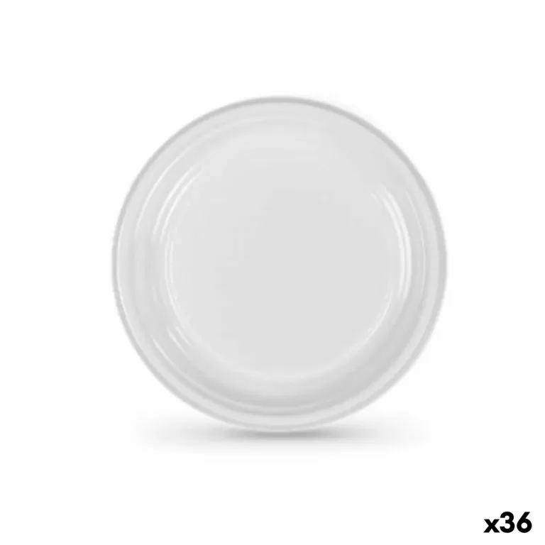 Set van herbruikbare borden Algon Wit 17 cm (36 Stuks)