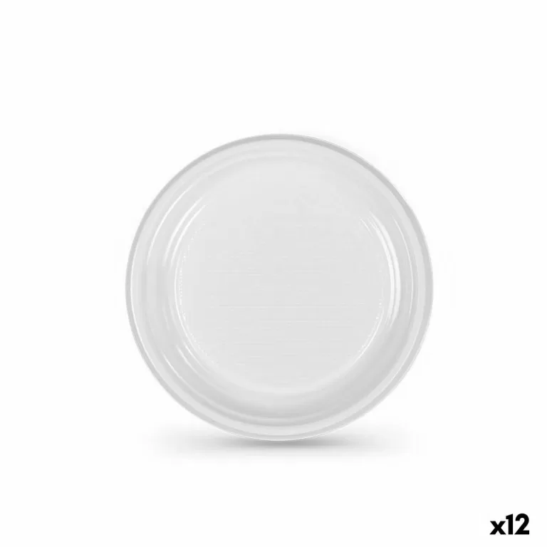 Set van herbruikbare borden Algon Wit Plastic (36 Stuks)