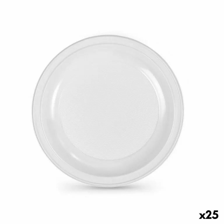 Set van herbruikbare borden Algon Wit Plastic 25 x 25 x 1