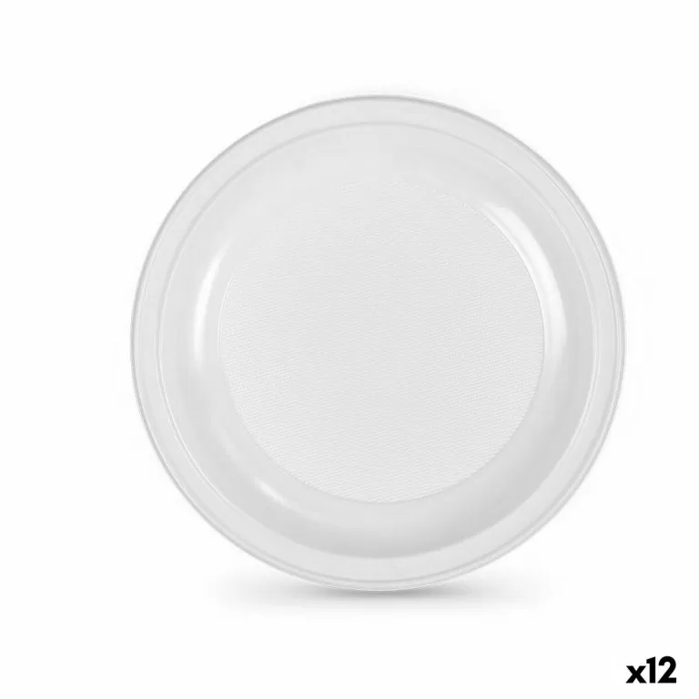 Set van herbruikbare borden Algon Wit Plastic 28 x 28 x 2 cm (24 Stuks)