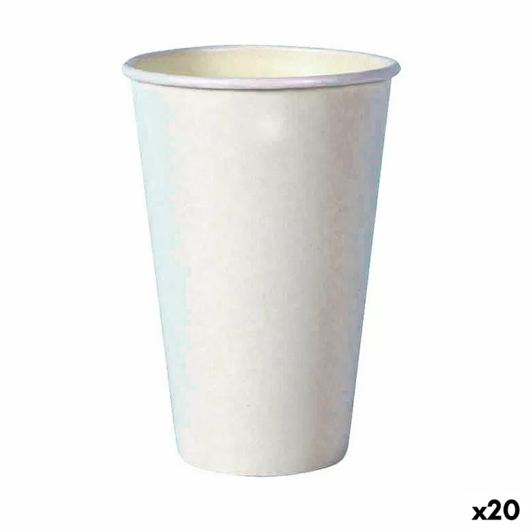 Glazenset Algon Wegwerp Karton Wit 35 Onderdelen 350 ml (20 Stuks)