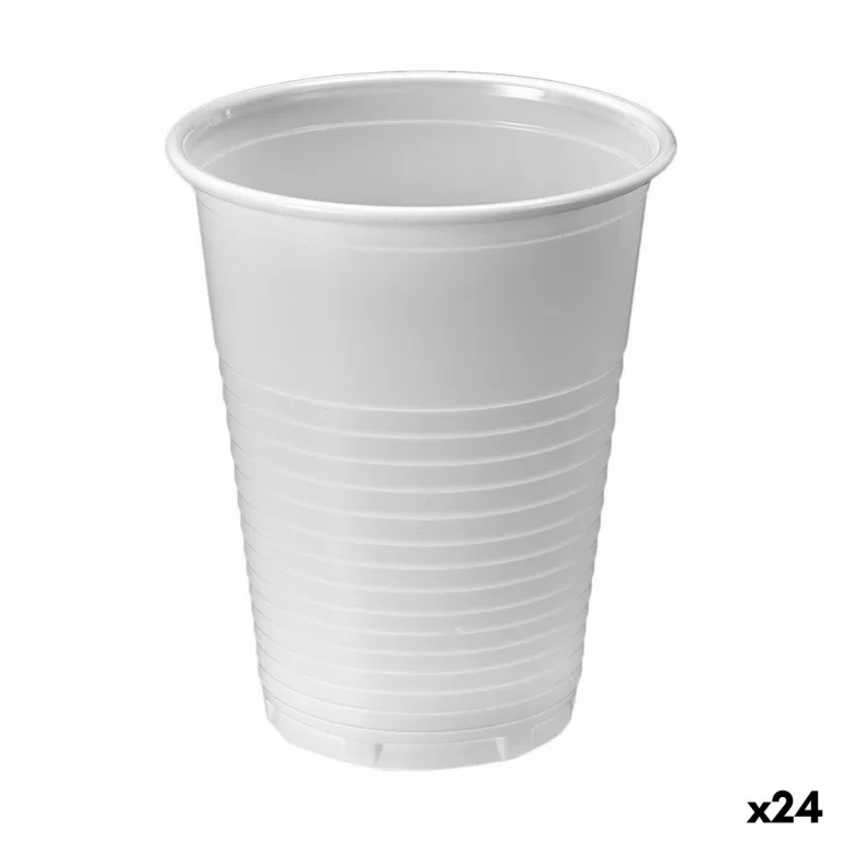 Set van herbruikbare glazen Algon Wit 50 Onderdelen 220 ml (24 Stuks)