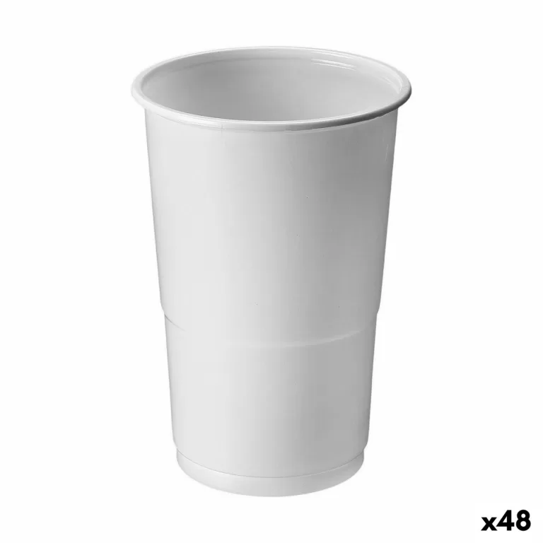 Set van herbruikbare glazen Algon Wit 25 Onderdelen 250 ml (48 Stuks)