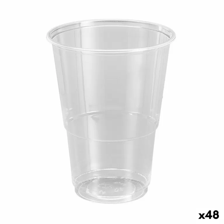 Set van herbruikbare glazen Algon Transparant 15 Onderdelen 330 ml (48 Stuks)