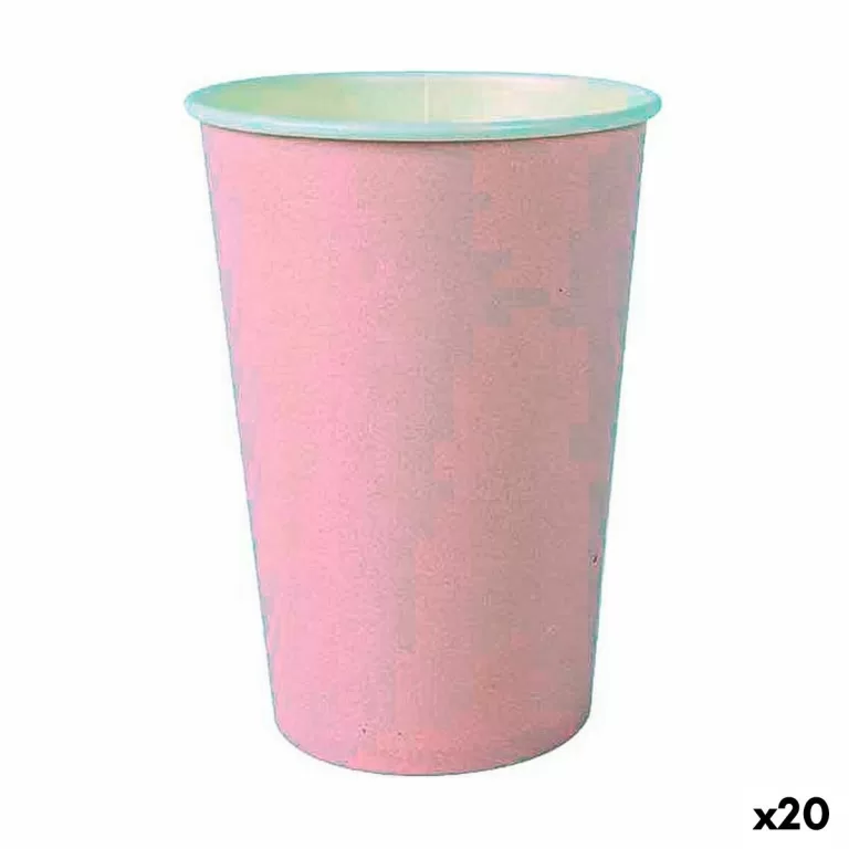 Glazenset Algon Wegwerp Karton Roze 20 Onderdelen 220 ml (20 Stuks)