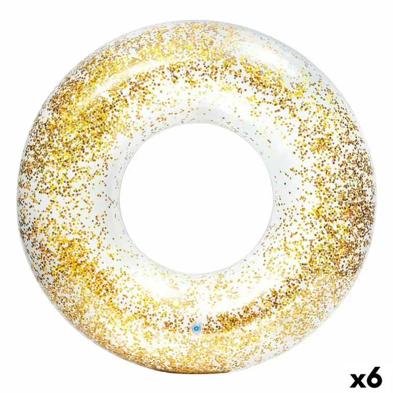 Opblaasbare Drijvende Donut Intex Transparant Purpurine Ø 119 cm (6 Stuks)