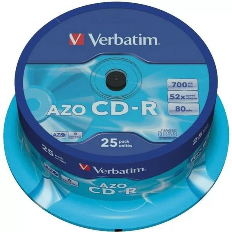 CD-R Verbatim AZO Crystal 25 Stuks 700 MB 52x