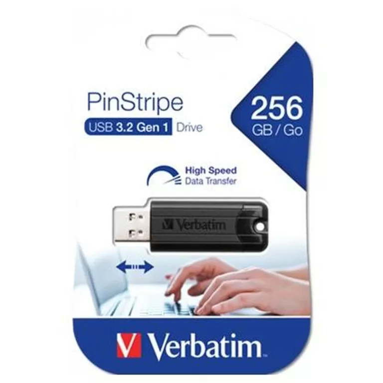 USB stick Verbatim PinStripe 3.0 Zwart 256 GB