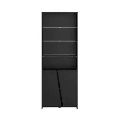 Kast Levi met LED - zwart - 180x67x28 cm - Leen Bakker