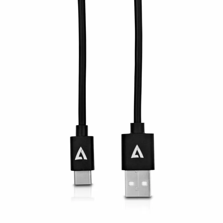Kabel USB A naar USB C V7 V7U2AC-2M-BLK-1E     Zwart
