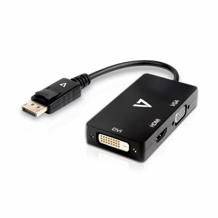 Adapter Mini DisplayPort naar VGA/DVI/HDMI V7 V7DP-VGADVIHDMI-1E   Zwart