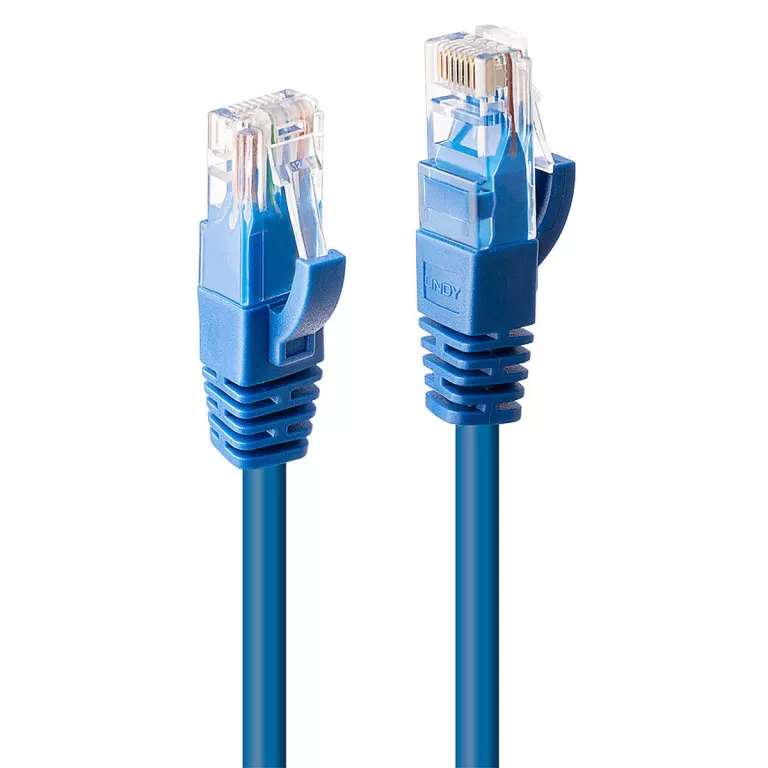Stevige UTP-netwerkkabel categorie 6 LINDY 48017 Rood Blauw 1 m 1 Stuks