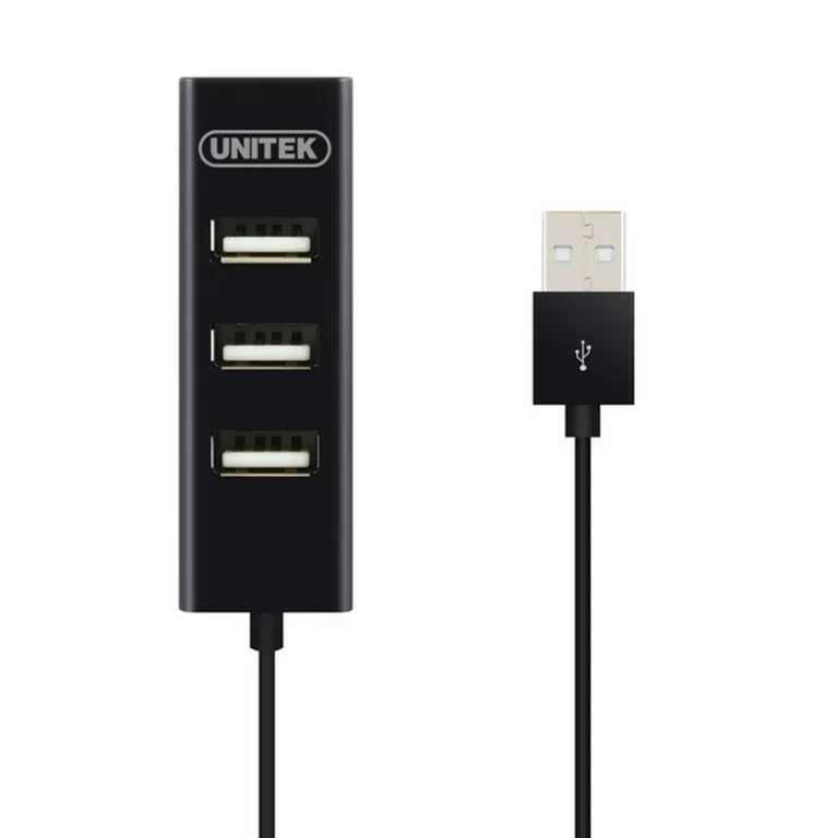Hub USB 3 Poorten Unitek Y-2140 Zwart