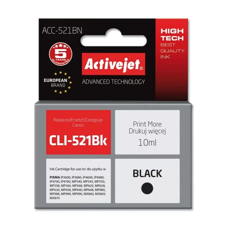 Compatibele inktcartridge Activejet ACC-521BN Zwart