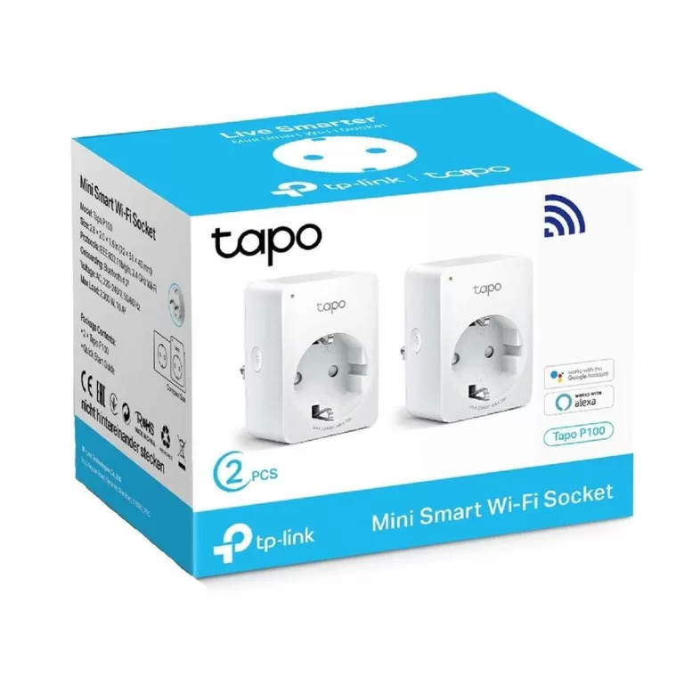 Slim Stopcontact TP-Link MINI SMART Tapo P100 2900W Wifi Wit (2 uds)