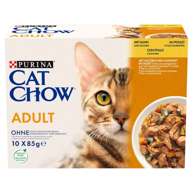 Kattenvoer Purina Cat Chow Kip Courgette 10 x 85 g