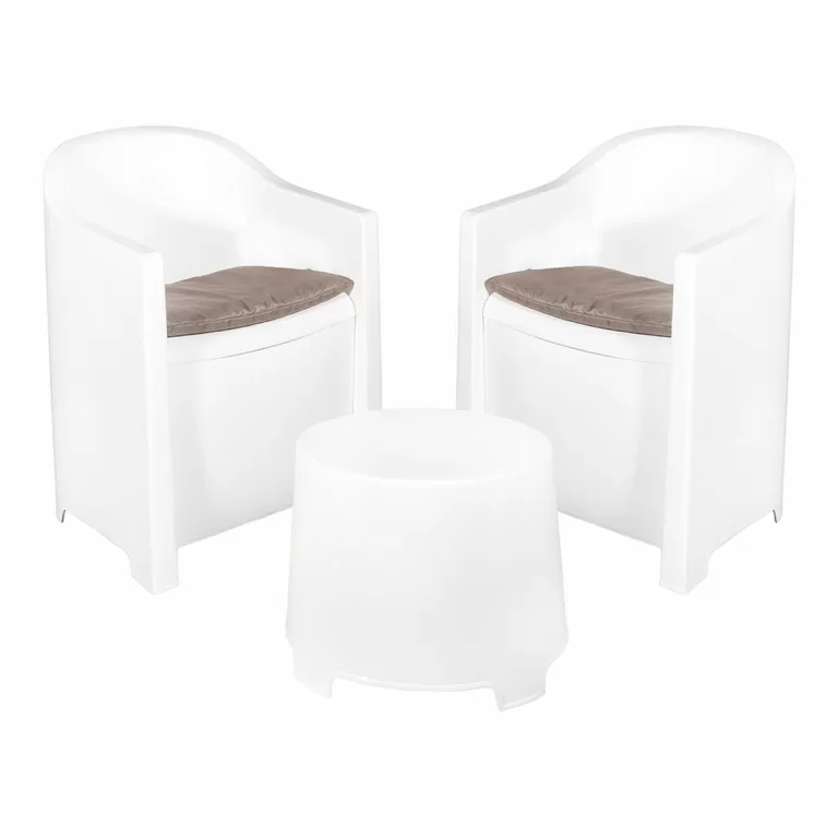 Tafelset met 2 fauteuils IPAE Progarden Luna sluc06bg Wit Tuin (3 Onderdelen)