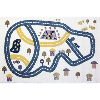 Art for Kids kindertapijt Circuit - blauw - 100x150 cm - Leen Bakker
