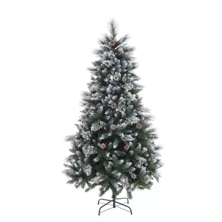 Kerstboom Wit Rood Groen Natuurlijk PVC Metaal Polyethyleen Plastic 180 cm