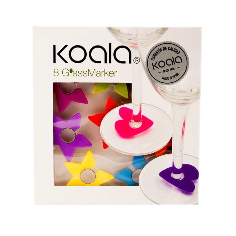 Identificatoren voor glazen Koala Ster Plastic Multicolour 8 Onderdelen (12