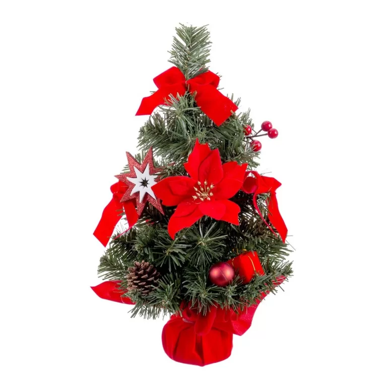 Kerstversiering Rood Groen Plastic Weefsel Kerstboom 40 cm
