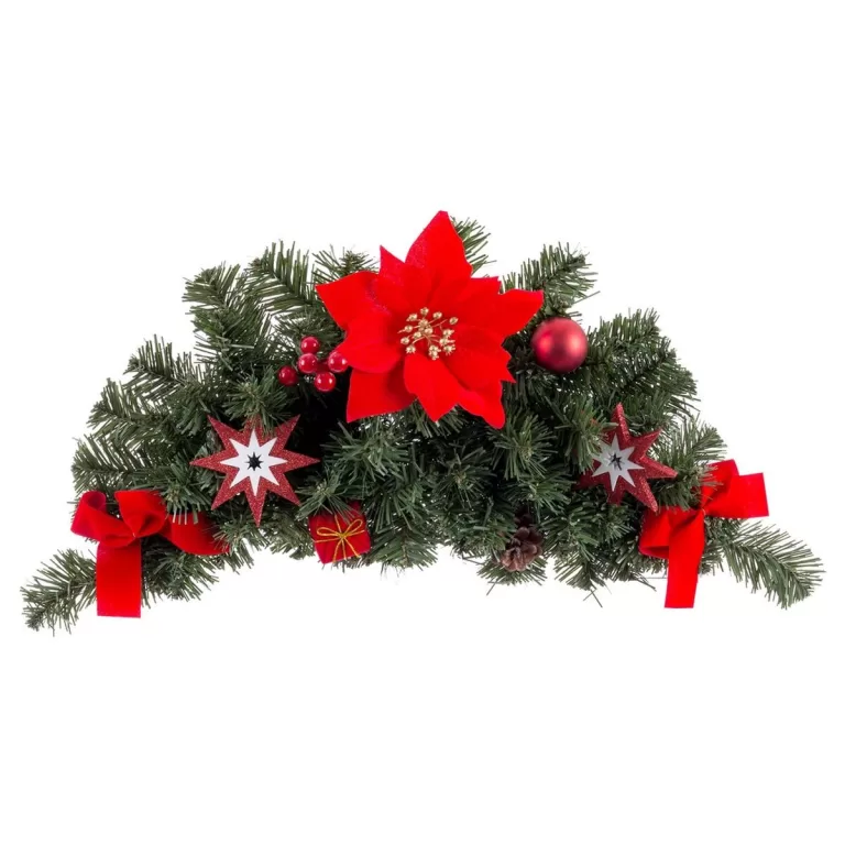 Deurhanger Kerstmis Rood Groen Plastic Weefsel 60 cm