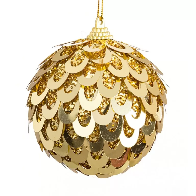 Kerstballen Gouden Plastic Polyfoam 10 x 10 x 10 cm (3 Stuks)
