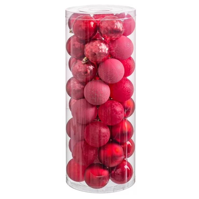 Kerstballen Rood Plastic 6 x 6 x 6 cm (40 Stuks)