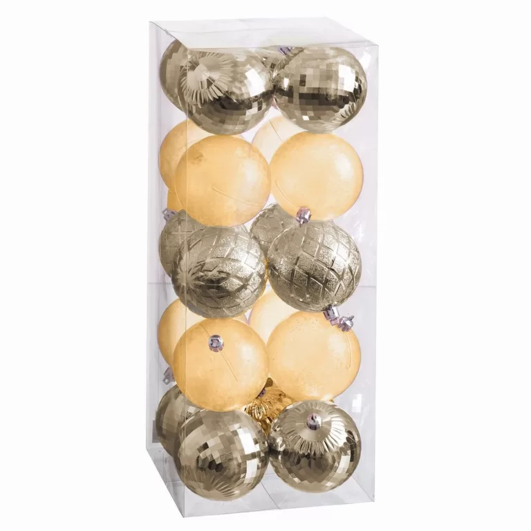 Kerstballen Gouden 8 x 8 x 8 cm (20 Stuks)