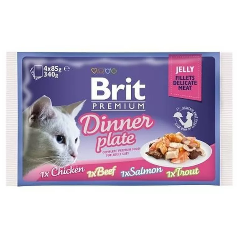 Kattenvoer Brit Premium Kip Zalm Kalfsvlees 4 x 85 g