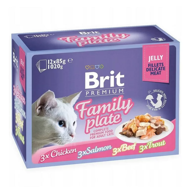 Kattenvoer Brit Premium Kip Zalm Kalfsvlees 12 x 85 g