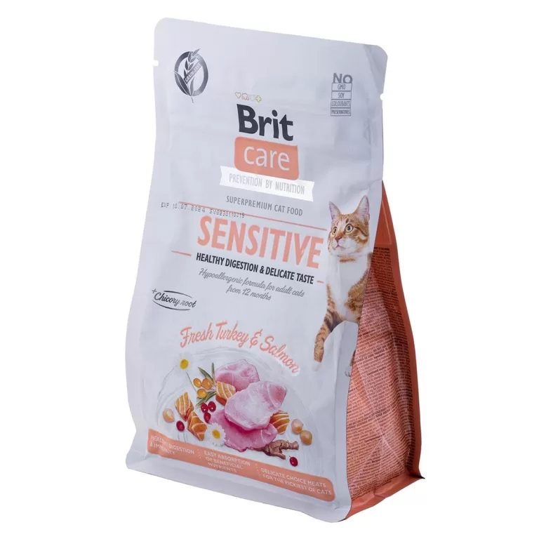 Kattenvoer Brit Care Grain-Free Sensitive Volwassen Zalm Pauw 400 g
