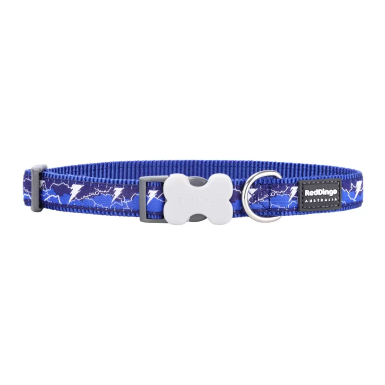 Hondenhalsband Red Dingo STYLE LIGHTNING Marineblauw 31-47 cm