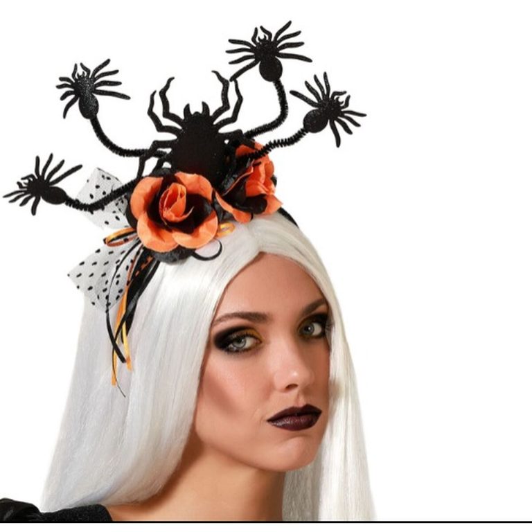 hoofdband Spinneweb Halloween Oranje