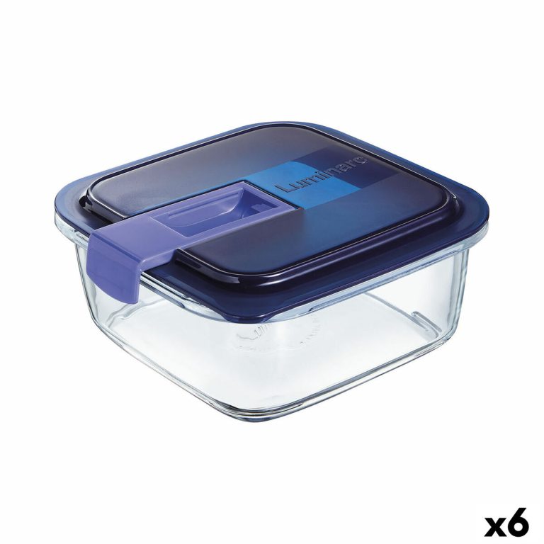 Hermetische Lunchtrommel Luminarc Easy Box Blauw Glas (6 Stuks) (1
