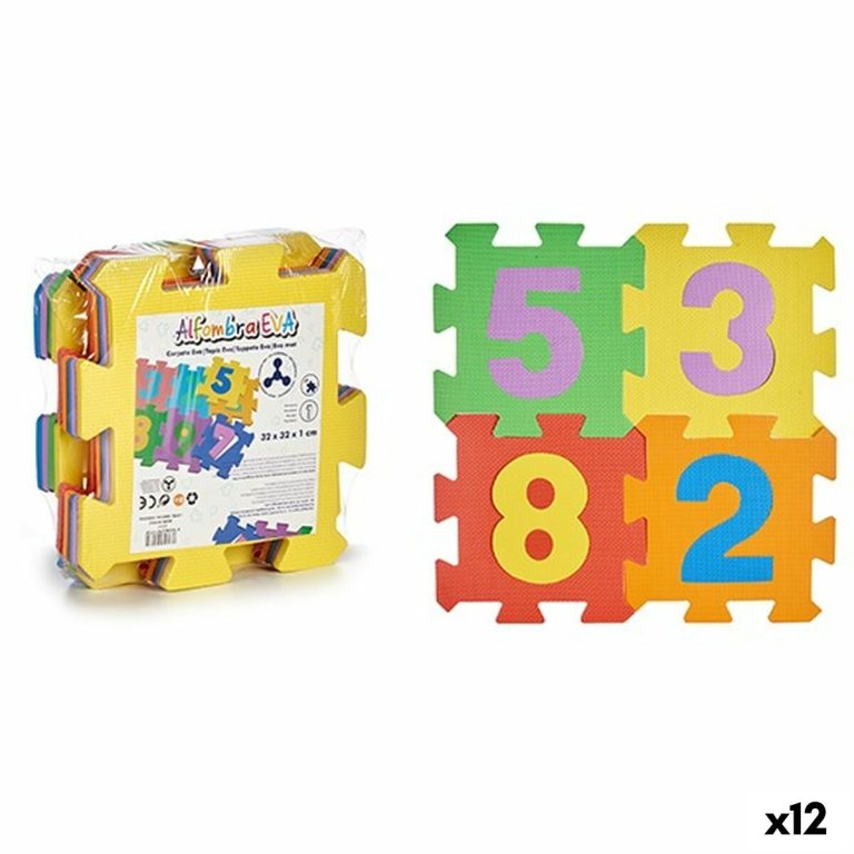 Puzzelmat Multicolour Cijfers EVA-rubber (12 Stuks)