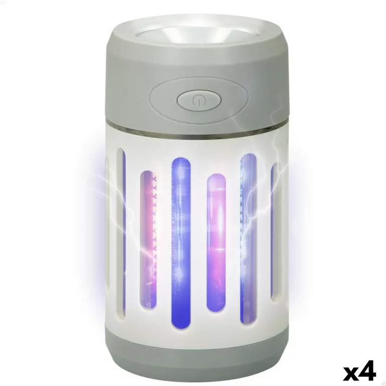 2-in-1 Oplaadbare Anti-muggenlamp met LED Aktive 7 x 13 x 7 cm (4 Stuks)