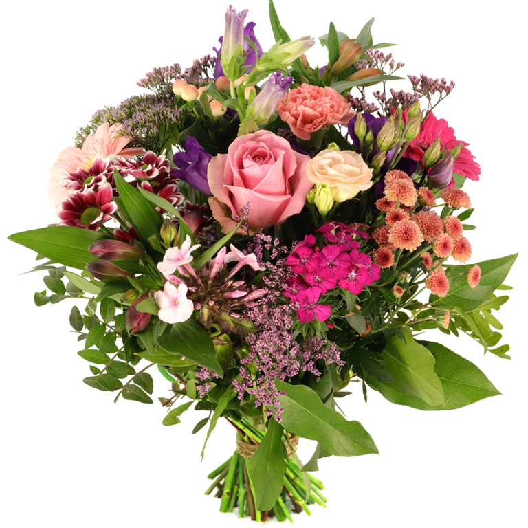 Seizoens bloemen boeket roze en paars | Flickmyhouse marketplace