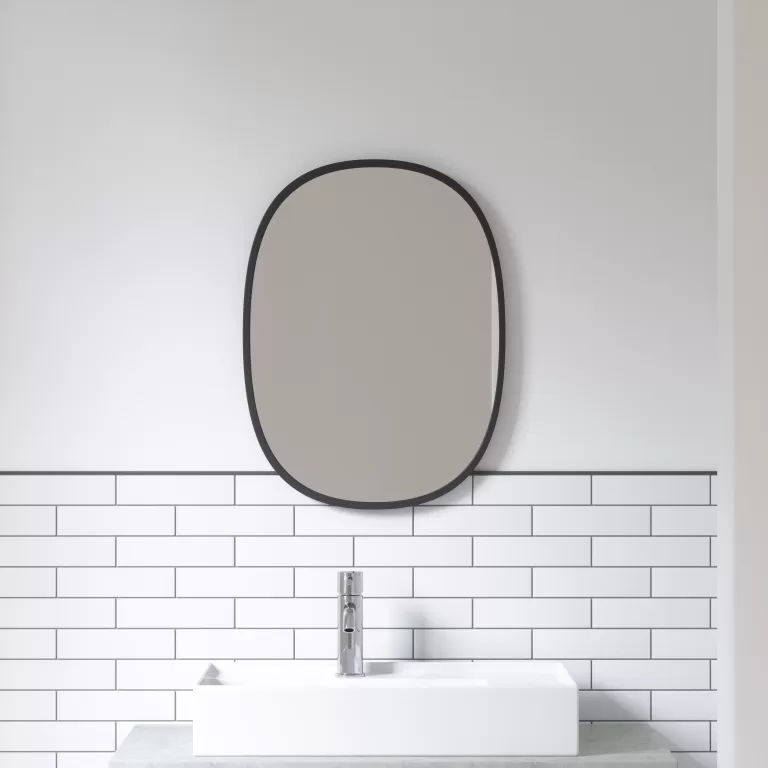 Umbra Ovale Spiegel Hub 61 x 46cm - Zwart - Ovaal | Flickmyhouse