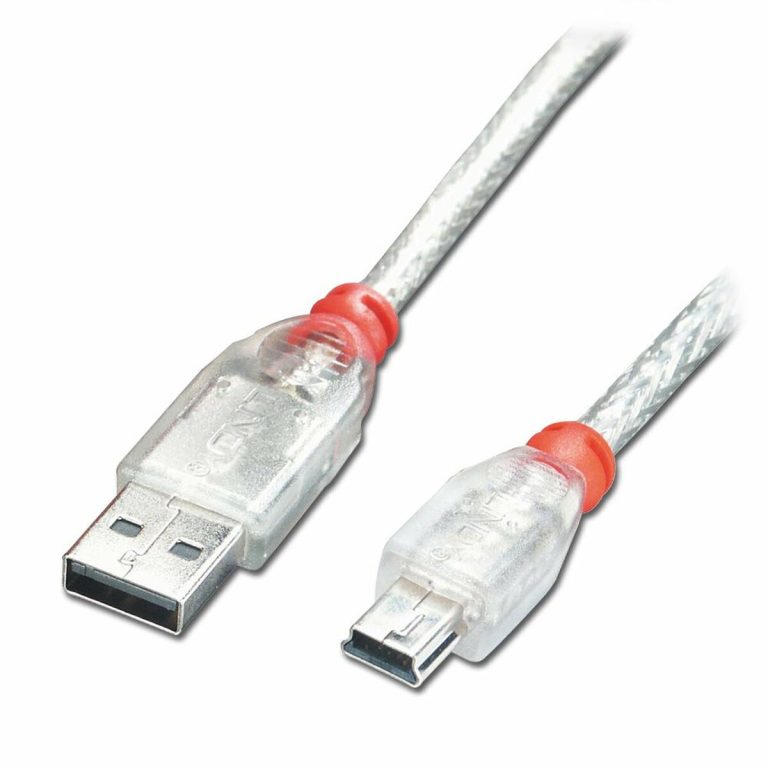 Kabel USB 2.0a naar Mini USB B LINDY 41783 Wit Transparant 2 m