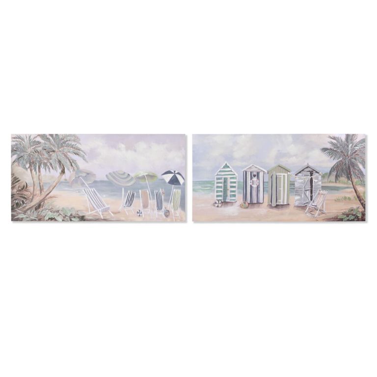 Schilderij Home ESPRIT Strand Mediterrane 120 x 3 x 60 cm (2 Stuks)