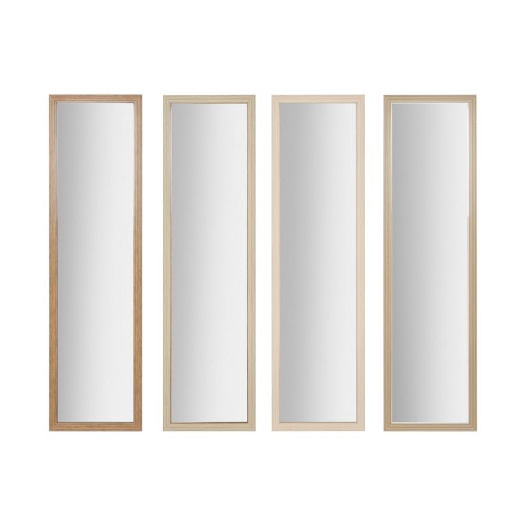 Wandspiegel Home ESPRIT Wit Bruin Beige Grijs Kristal polyestyreen 35 x 2 x 125 cm (4 Stuks)