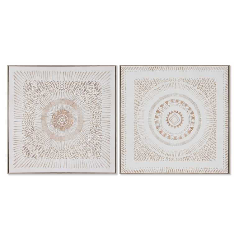 Schilderij Home ESPRIT Mandala Scandinavisch 100 x 4 x 100 cm (2 Stuks)