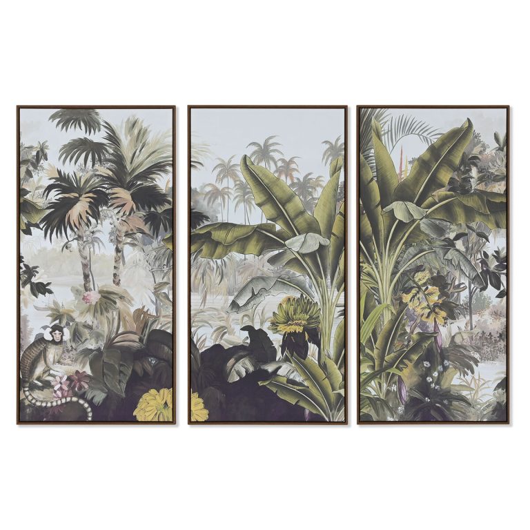 Set van 3 Schilderijen Home ESPRIT Tropisch 180 x 4 x 120 cm (3 Onderdelen)