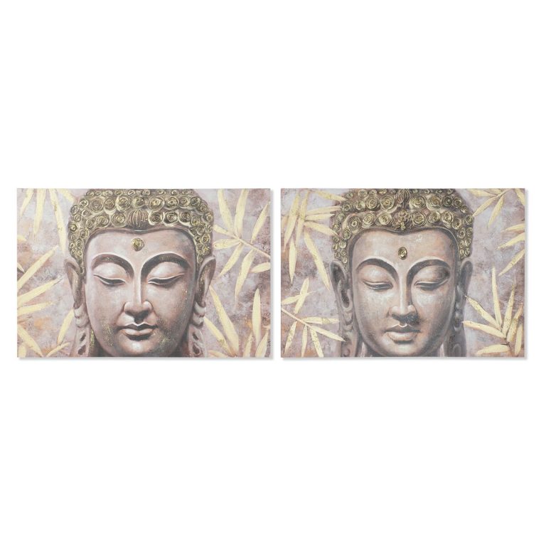 Schilderij Home ESPRIT Boeddha Orientaals 120 x 3 x 80 cm (2 Stuks)