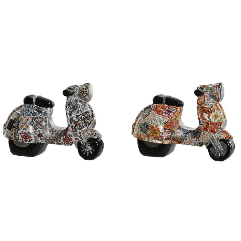 Decoratieve figuren Home ESPRIT Multicolour Mediterrane scooter 14 x 8 x 11 cm (2 Stuks)